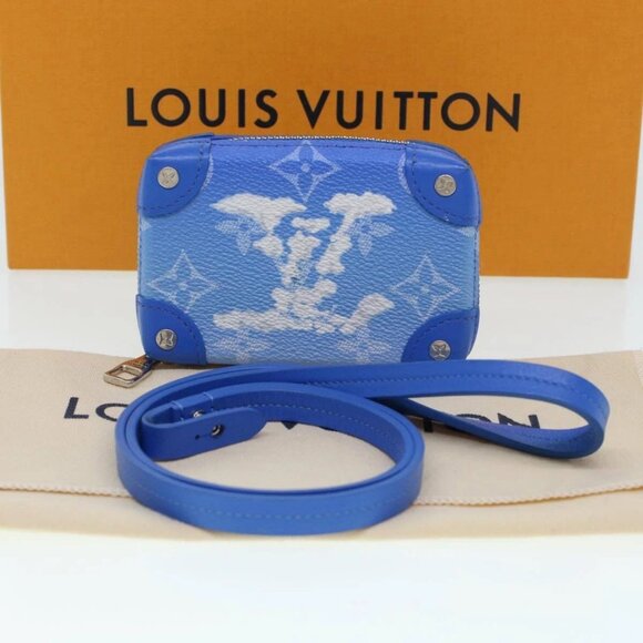 LOUIS VUITTON Monogram Clouds Soft Trunk Necklace Pouch Blue - Picture 10 of 16